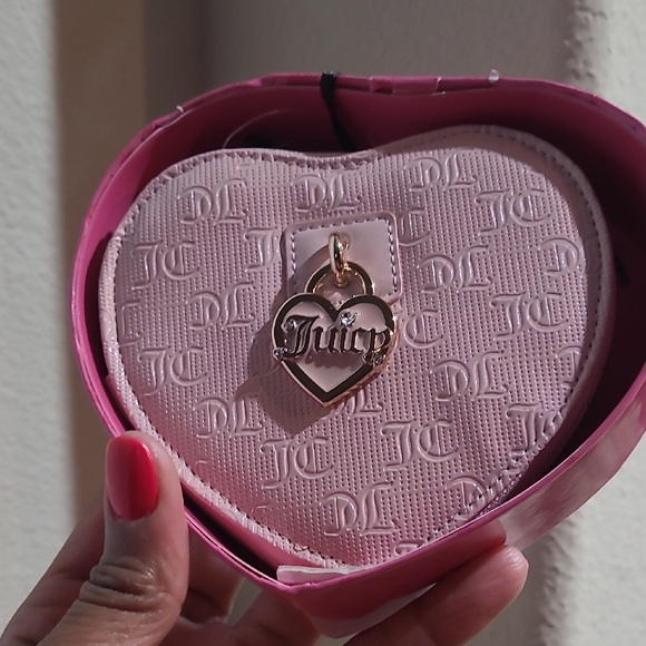 Juicy Couture Pink Heart-Shaped Wristlet Bag
